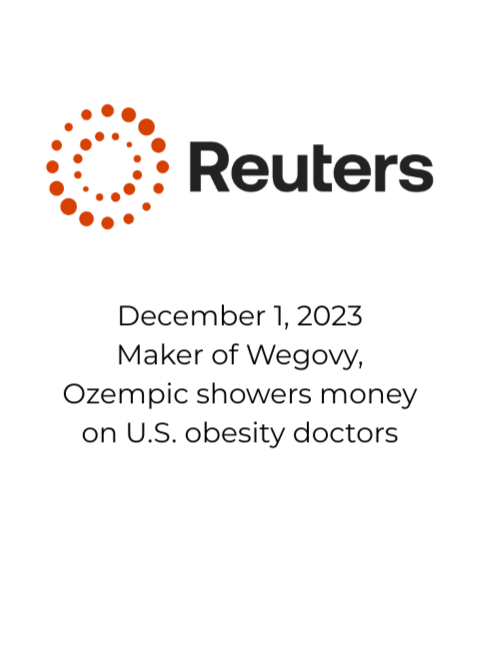 Reuters feature quoting Courtney Younglove, MD on drug companies showering money on obesity doctors